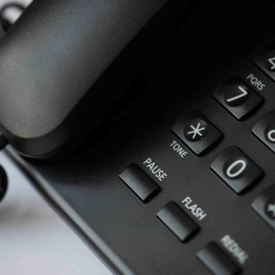 Closeup of office wired telephone Closeup of office wired telephone